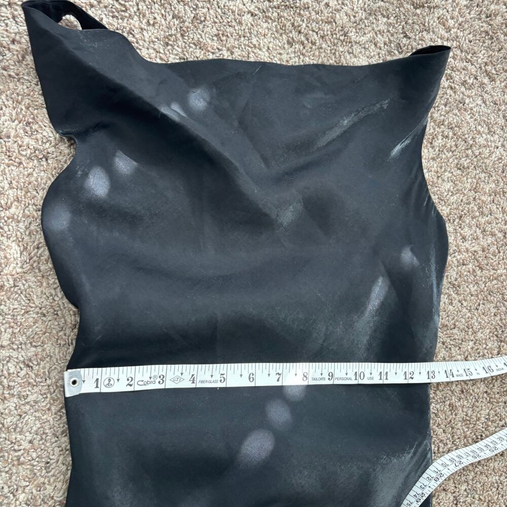 Vintage 90s Black Cowl Neck Maxi Dress Size 6 Fits XS Satin Liquid Silk Look - Picture 13 of 16